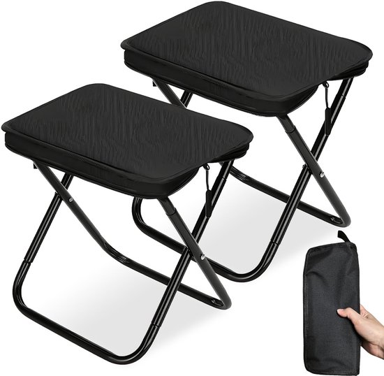 Dailygoods - Draagbare klapkruk, 2 campingkrukken, opvouwbare campingkruk, mini-campingstoel, kruk, opvouwbaar, telescopische kruk, klein, ultralichte vouwkruk, campingklapstoelen voor reizen, vissen, picknick