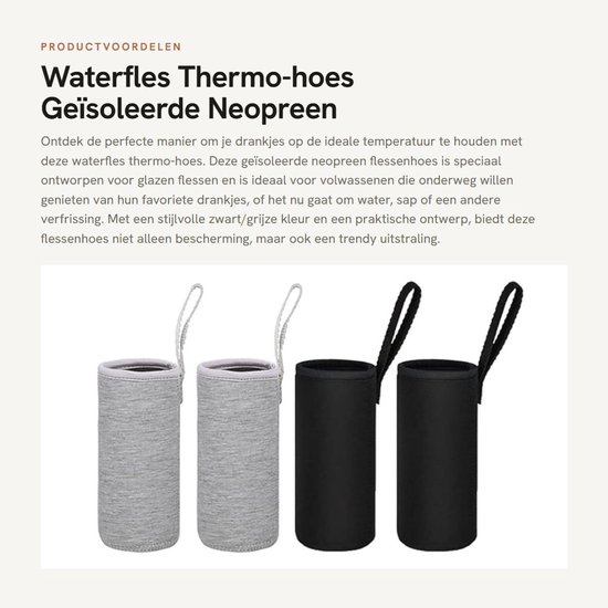 Dailygoods- Flessenhoes Geïsoleerde Neopreen - Thermoshoes - Glazen Flessen Zak - Waterfles Hoes - 4 Stuks - Afmetingen 6,8 x 18 cm - Thermoshirt