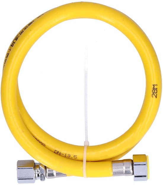 Dailygoods- Gasslang 304 Roestvrij Staal - Gasslang Voor Gasfornuis - Gasslang Met Drukregelaar - Flexibele Gasslang - 1 Meter Met Fittingen - Eenvoudig Te Installeren - Gasleiding