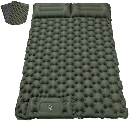 Dailygoods- Isolatiemat 2 Personen - Opblaasbare Luchtmatras - Voetpomp - Waterdicht - Ergonomisch - Ligoppervlak 196 x 125 cm van Dailygoods