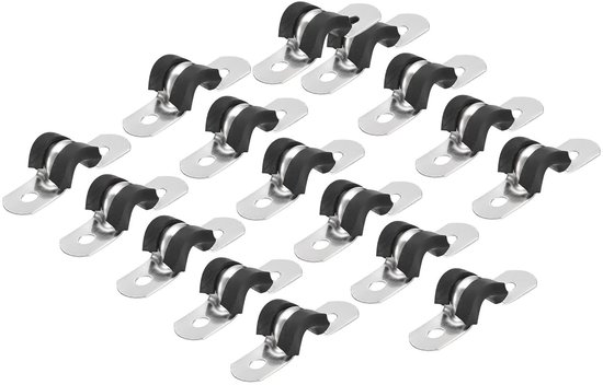 Dailygoods- Kabelklem 30 Stuks - U-vormige Beugel - Geïsoleerde Klem - Roestvrij Staal 304 - Slijtvast - Flexibel en Duurzaam - Pijpklem