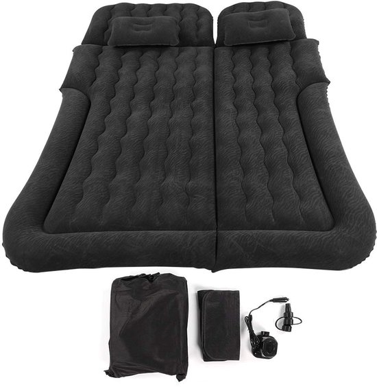 Dailygoods- Luchtbed 2 in 1 - Draagbare Zelf Opblaasbare Matras - PVC Opblaasbaar Bed - Voor Auto Achterbank - Stabiel en Duurzaam - Zacht Vlokkend Materiaal - Automatrassen
