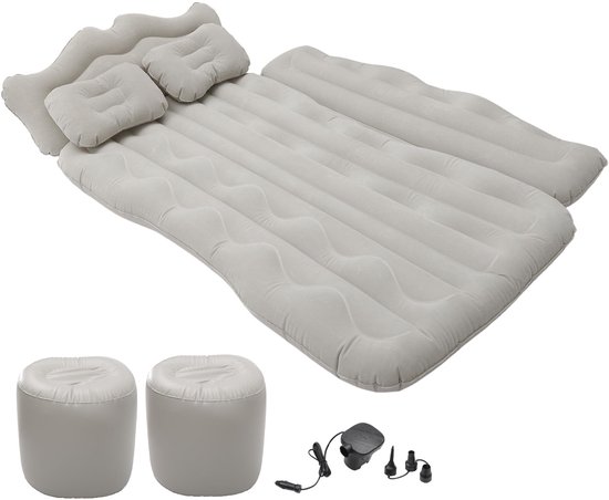 Dailygoods- Luchtmatras Auto 1 Persoons - Opblaasbare Achterbank Matras - Draagbaar Campingbed - PVC/Flocking Materiaal - 170x110x14cm - Auto Slaapmatras