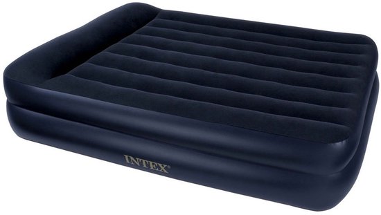 Dailygoods - Luchtmatras met Kussen en Elektrische Pomp - Donkerblauw