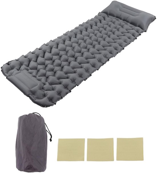Dailygoods- Luchtmatras Snel Opblaasbaar - 196 x 68 x 9 cm - Nylon Waterdicht - Voetpomp Geïntegreerd - Hoog Belastbaar tot 200 kg - Duurzaam en Scheurbestendig - Slaapmat