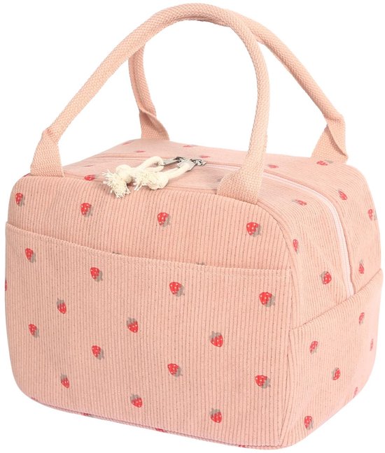 Dailygoods- Lunchtas 9 Liter - Koeltas - Draagbaar - Voor Volwassenen - Werk/School/Picknick - Hoogwaardig Corduroy Materiaal van Dailygoods