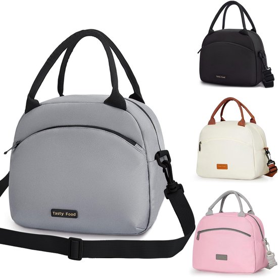 Dailygoods- Lunchtas met riem - Herbruikbare geïsoleerde Koeltas - Waterdichte Koeltas - Dubbele vakken - Groot zakformaat 26x21x14 cm - Koeltasje