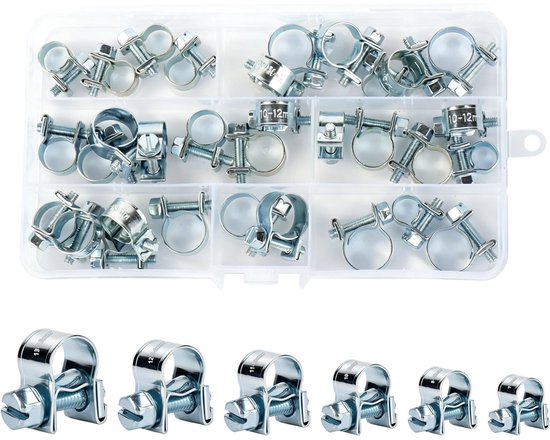 Dailygoods - Mini Slangklemmen Set - 36 Stuks, Verstelbaar voor Auto, 7-15 mm