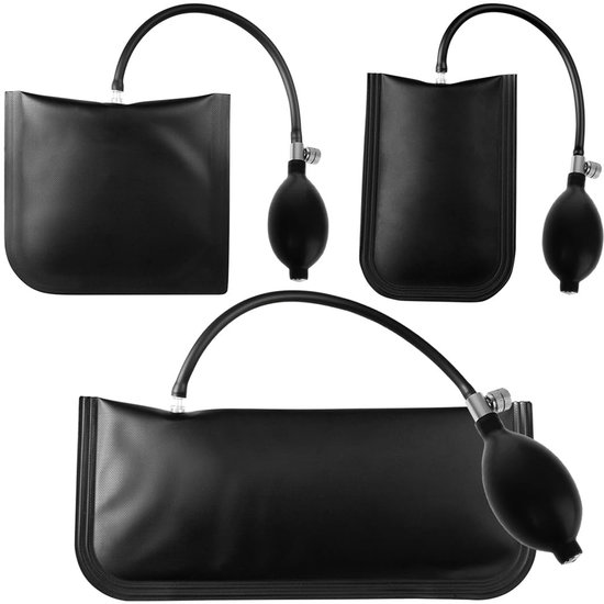 Dailygoods- Montagekussen 3-delige set - Opblaasbaar - Duurzaam - Metalen ventiel - Thermoplastisch polyurethaan - Afmetingen 150x160mm/120x185mm/270x135mm - Hefkussen