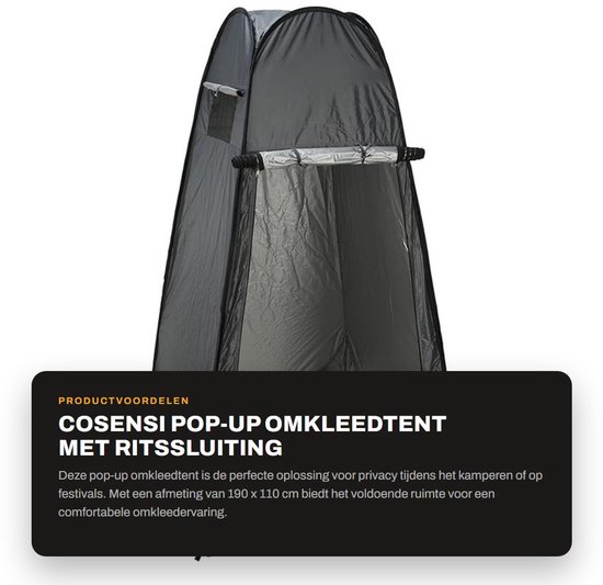 Dailygoods- Omkleedtent Pop-up - Douchetent - Toilettent - Campingkleedkamer - Strandkleedcabine - Waterdicht, 190 x 110 cm - Kleedtent