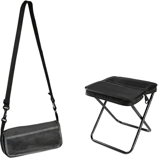 Dailygoods - Opvouwbare kruk, opvouwbaar, campingkruk, houdt tot 120 kg, 26 x 24 x 24 cm, opbergbaar, lichte draagbare zitting voor kamperen, wandelen en outdoor-activiteiten