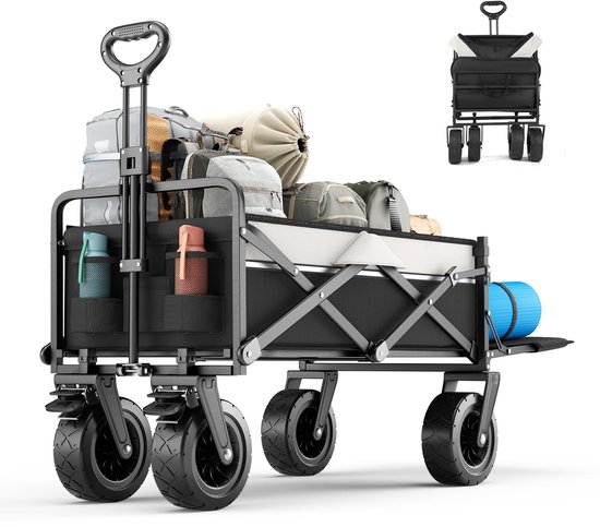Dailygoods - Opvouwbare Tuin Trolley - 120L Capaciteit voor Camping en Buitenactiviteiten