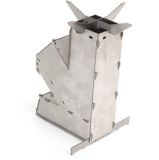 Dailygoods- Rocket Stove Draagbaar - Duurzaam - Kampeer Fornuis - Buiten Eetgerei - Roestvrij Stalen - Geschikt voor Potten en Keukengerei - Kampeerfornuis