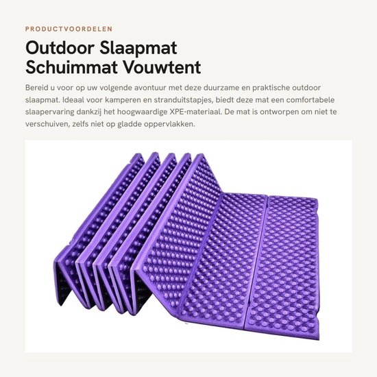 Dailygoods- Schuimmat Duurzaam - Outdoor Vouwtent - Opvouwbaar - Lichtgewicht - Antislip - Geschikt voor Yoga/Kamperen - Slaapmat van Dailygoods