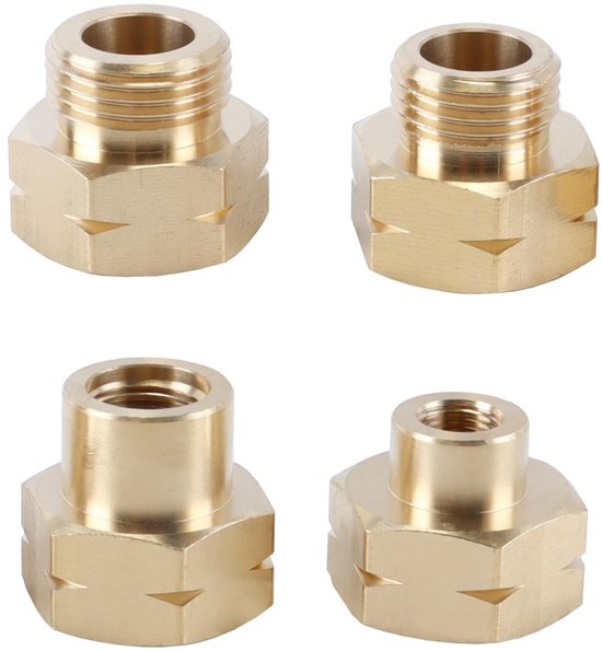 Dailygoods - Set van 4 Koperen Gascilinderadapters voor Vloeibaar Butaangas