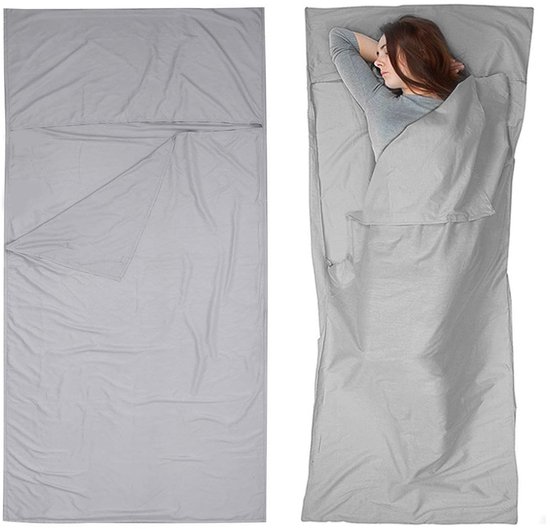 Dailygoods- Slaapzaklaken 75 x 210 cm - Ultralicht - Comfortabel - Polyestervezel - 2-in-1 Design - Kussenvak - Reisslaapzak van Dailygoods