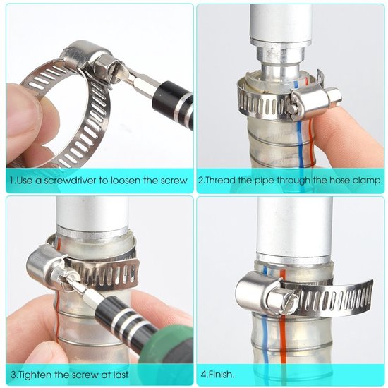 Dailygoods- Slangenklem Set 20 Stuks - Verstelbaar 10-16mm - Roestvrij Staal - Duurzaam - Antiroest - PP Opbergdoos - Slangenklemmen van Dailygoods