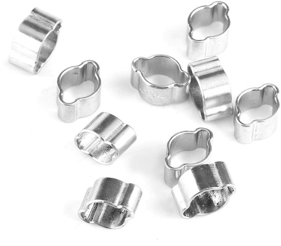 Dailygoods- Slangklem 10 Stuks - RVS Slangklemmen - Dubbele Oor Klemmen - Voor Slangen 5-23mm - Perfect voor Aansluitingen - Schokbestendig