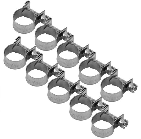 Dailygoods- Slangklem 10 Stuks - RVS Slangklemmen - Verstelbare Slangklemmen - Slangklem Assortiment - Slangklemmen Set - Geschikt voor Slang van 6mm-20mm - Slangenklem