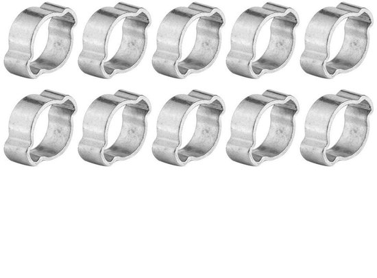 Dailygoods- Slangklem 10 Stuks - RVS - Verstelbaar - Gegalvaniseerd - Slangklemmen Assortiment - Schokbestendig - Professioneel Gepolijst - Slangenklem
