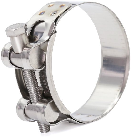 Dailygoods- Slangklemmen 4 Stuks - Roestvrij Stalen Uitlaatklem - Verstelbare T-Pijp Klemmen - Klembereik 56-59 mm - Duurzaam en Corrosiebestendig - Voor Water- en Gasbuis - Buisklem