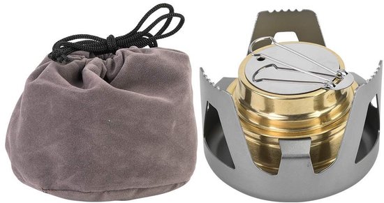 Dailygoods- Spiritusbrander Draagbaar - Campingkooktoestel - Mini-fornuis - Alcoholbrander - Verzegelde Brandblusdeksel - Opvouwbare Handgreep - Kooktoestel