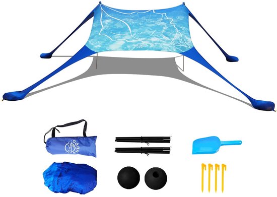 Dailygoods- Strandtent Pop-up 160 x 200 cm - UPF 50+ Zonbescherming - 4-zijdige Ventilatie - Scheurt Niet - Ideaal voor Strand/Camping - Hoogwaardige Materialen - Zonnescherm