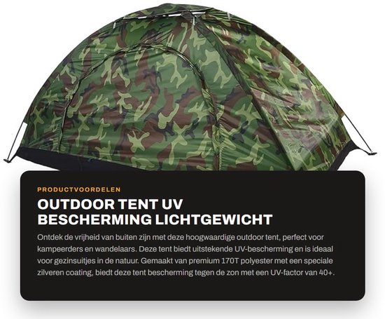 Dailygoods- Tent UV Bescherming - Draagbare Tent - Lichtgewicht Tent - Stevige Tent - Familie Camping Tent - Ademend en Comfortabel - Kampeertent