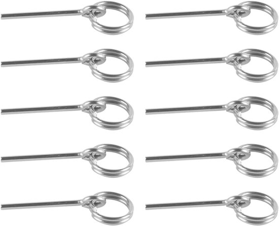 Dailygoods- Tentstokringen Lichtgewicht - Tentverbindingspennen - Tentringvervanging - Roestvrij Staal - Set van 10 - Draagbaar - Tentpennen