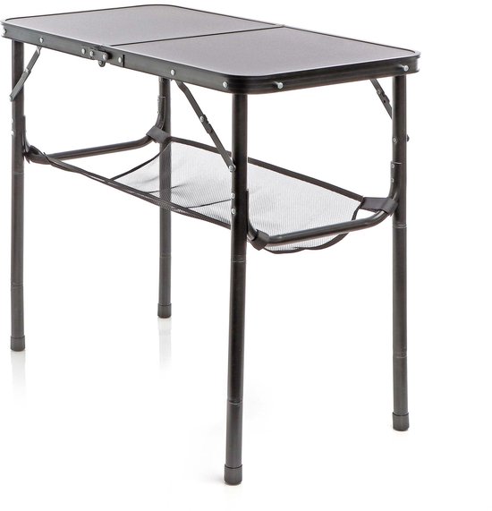 Dailygoods - Uitklapbare Campingtafel Zwart 80x40 cm - Aluminium Hoogte Verstelbaar voor Buiten