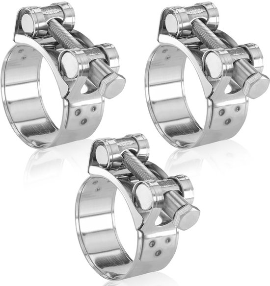Dailygoods- Uitlaatklem 52-55mm - Slangklemmen RVS - Verstelbaar - Hinge Klem - Duurzaam - Corrosiebestendig - Slangklem van Dailygoods