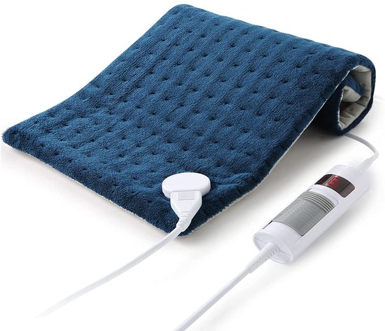 Dailygoods- Verwarmingskussen elektrisch - 30 x 60 cm - 6 warmtestanden - Automatische uitschakeling - Oververhittingsbeveiliging - Voor rug/nek/schouders - Warmtekussen