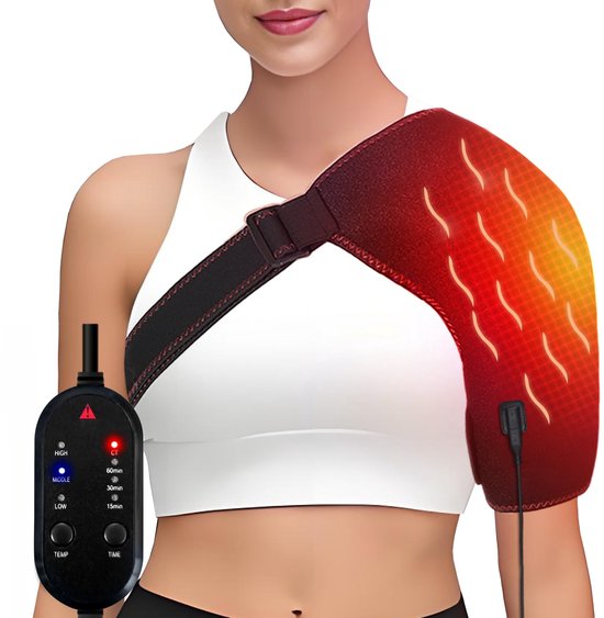 Dailygoods- Verwarmingskussen schouder 3 verwarmingsmodi - Warmtekussen - Schouderbandage - Ontspanning - Temperatuurbereik 60°C - Voeding S/M - Warmteband