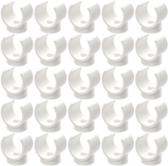 Dailygoods- Waterbuis Klemmen 25 Stuks - PVC - U-vormige Klemmen - Slanghouders - Buizenaccessoires - 16 mm Binnenmaat - Duurzaam en Robuust - Buisbeugels
