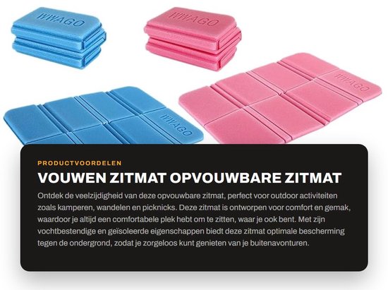 Dailygoods- Zitmat Opvouwbaar - 2 Stuks - Vochtbestendig - Geïsoleerd - Vouwschuim - Lichtgewicht - Geschikt voor Outdoor Activiteiten - Zitkussen