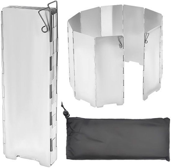 Dailygoody - Camping Oven Windshield - Lichtgewicht Aluminium - 24 x 82 cm - Windbescherming - Ideaal voor Grillen en Koken - Inclusief Opbergtas