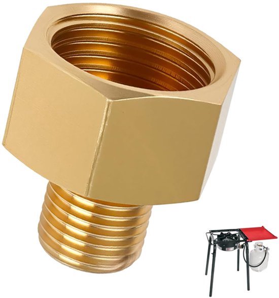 Dailygoody - G1/2 Rh Female naar G1/4 Lh Male - Gas Adapter - Koper