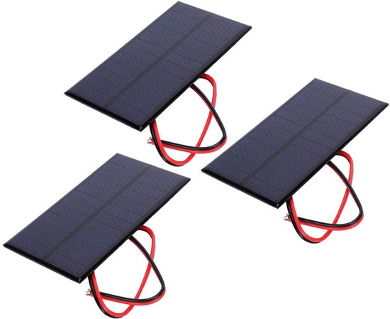 Dailygoody - Mini Zonnepaneel - Polykristallijn - Hoog rendement - 3 Stuks - DC 6V 1W - Voor Smartphone en Tafel - Geschikt voor Doe-het-zelf projecte
