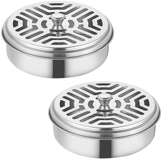 Dailygoody - Muggenspiraalhouder - Muggenspoelhouder - Ideaal voor thuis en camping - Zilver - Rookspiraalhouder - Praktisch en stijlvol - Geschikt vo...
