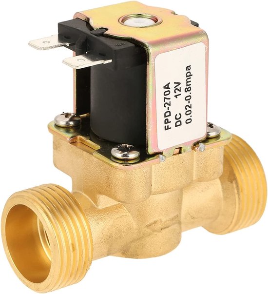 Dailygoody - OmGoods - Dailygoody - 1/2" Elektrische Solenoïde Ventiel - Messing, 12V, Normaal Gesloten voor Waterbeheersing