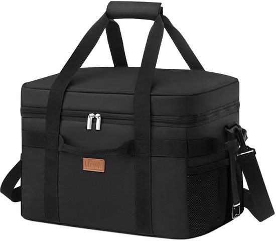 Dailygoody - OmGoods - Dailygoody - Koeltas - Geïsoleerde Picknicktas - Houdt voedsel tot 12 uur op temperatuur - Zwart - 30 Liter - Perfect voor outdoor activiteiten - Gesc