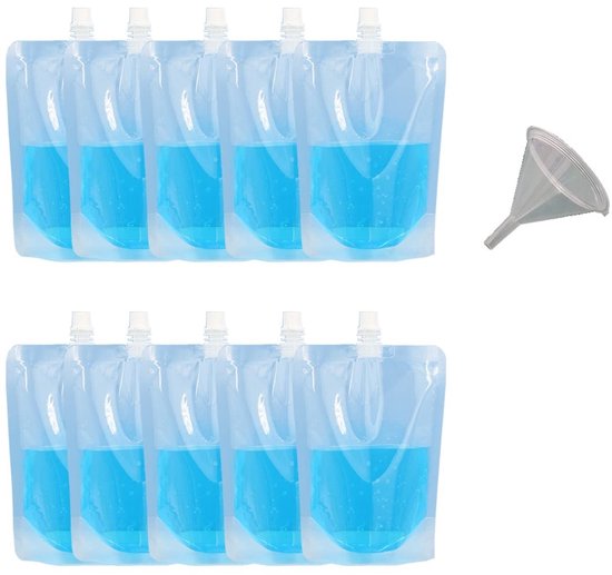 Dailygoody - Opvouwbare Waterflessen - Herbruikbare Drinkzakken - Ideaal voor Kamperen en Feesten - 250ml - Lichtgewicht en Handig - Perfect voor Outd...
