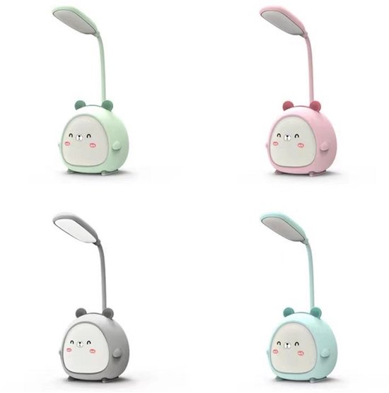 Dailyiled - kinder nachtlamp - cartoon - 3 standen - draaibaar - beertje - roze van Dailyiled