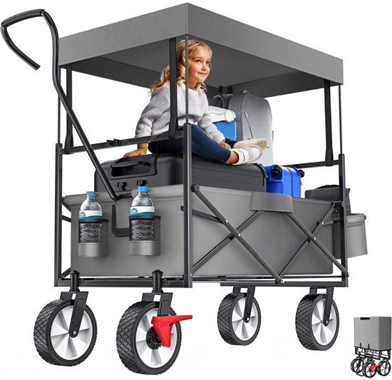 DailySupplies® Bolderkar Opvouwbaar - Bolderwagen Luchtbanden - Bolderkarren - 100kg Draagvermogen van DailySupplies