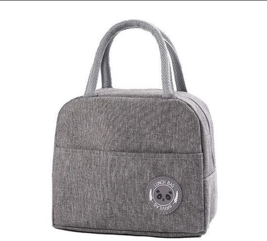 Daity 1-pack - Lunchtas, Koeltassen，kleine draagbare， herbruikbare snacktas met voorvak, geschikt voor picknicks, kantoorwerk en buitenactiviteiten (grijs) van Merkloos