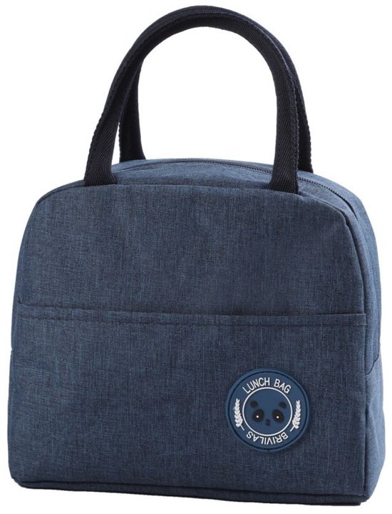 Daity 1-pack - Lunchtas, Koeltassen，kleine draagbare， herbruikbare snacktas met voorvak, geschikt voor picknicks, kantoorwerk en buitenactiviteiten (Marineblauw) van Merkloos