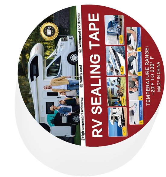 Dakafdichtingstape - Camper reparatie - Lekkages dichten - Weerbestendige lijm - 5 cm x 5 m - Wit