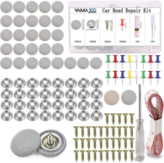 Dakbekleding Reparatie - Hemel Repareren - Auto Interieur - Stof Bekleed - 70 Stuks - Grijs van Merkloos