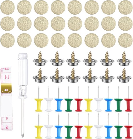 Dakbekleding Reparatieset - Hemelbekleding Reparatie - Auto Interieur Herstellen - Universeel Toepasbaar - 72 Stuks - Beige