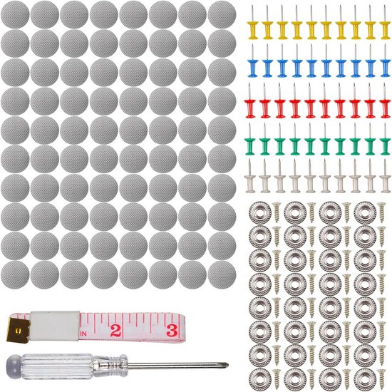Dakhemel Reparatie Set - Interieur Klinknagels - Auto Bekleding Herstellen - Universele Toepassing - 80 Stuks - Grijs van Merkloos